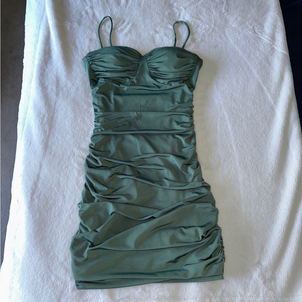 Green sage green dress